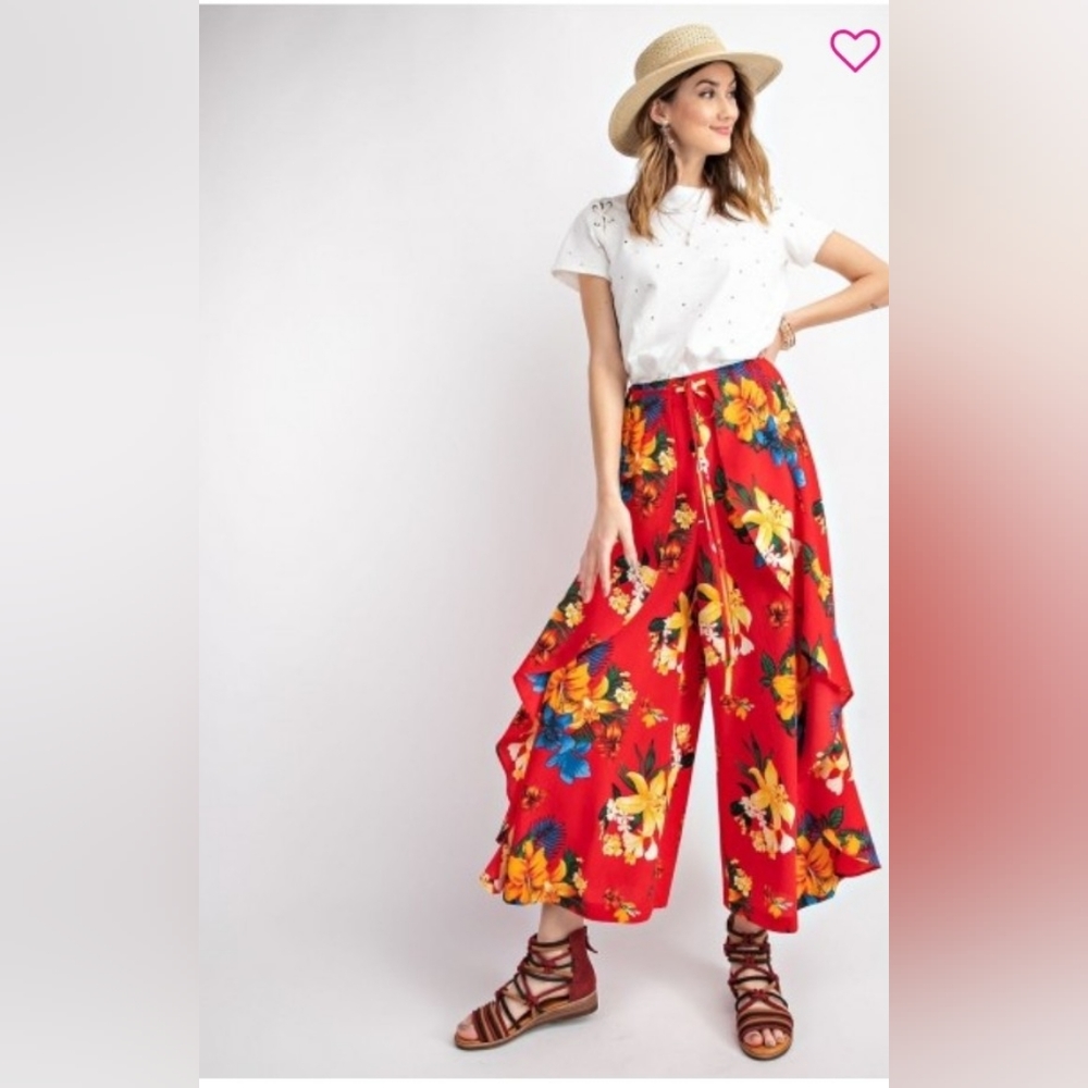 Printed Floral Crepe Pant